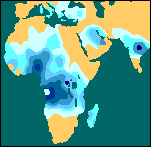 Mapa da distribui&ccedil;&atilde;o falciforme anemia
